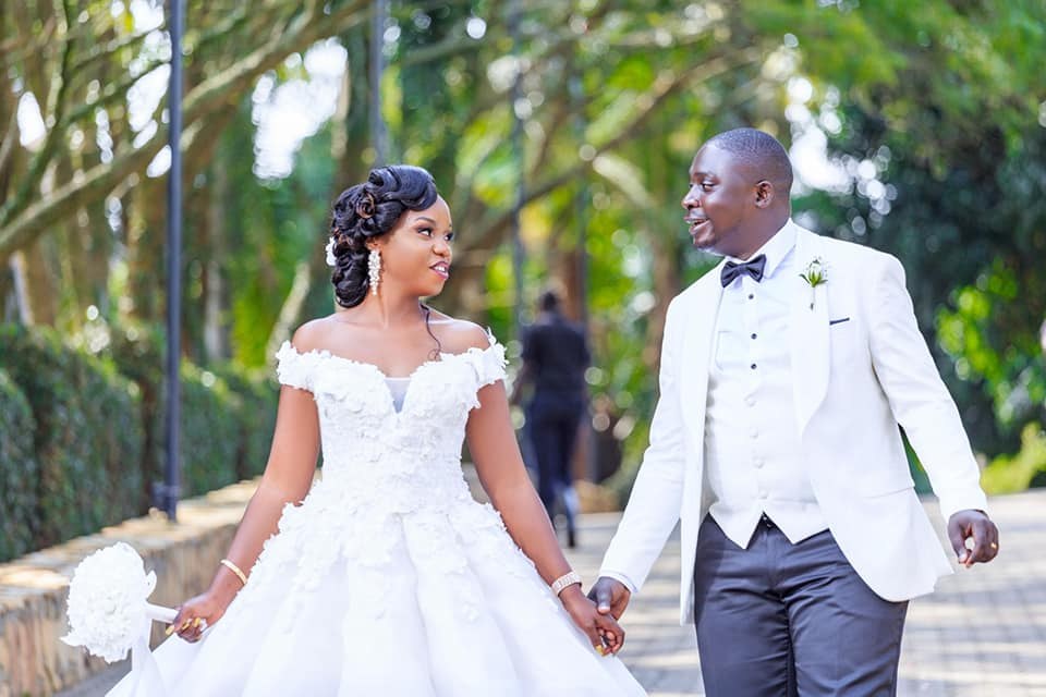 Gold Glitters As Kisitu Weds Elizabeth In A Romantic White Wedding