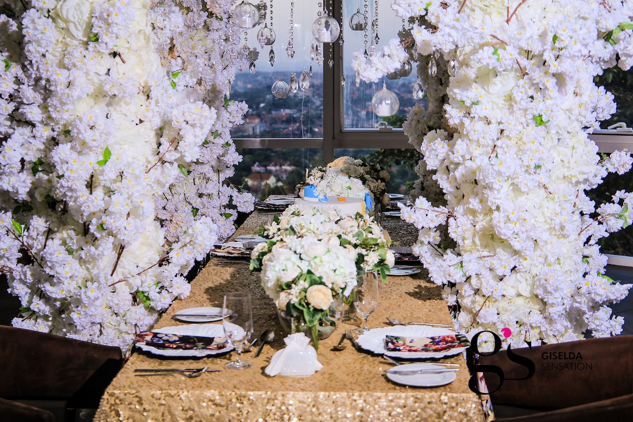 Black, Gold and White Flourish in a Modern Secret Garden Theme At Kalyn’s Baby Shower