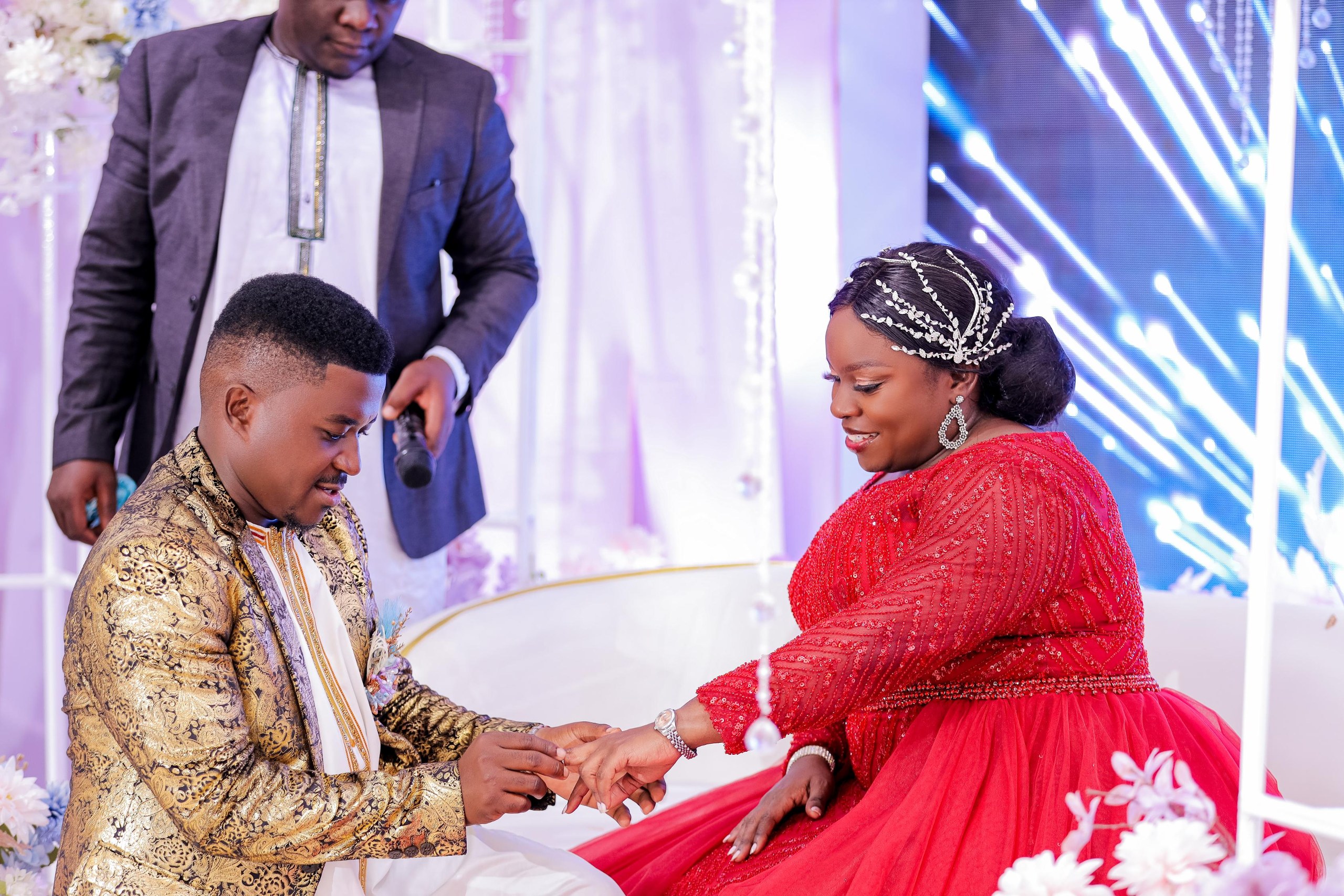 We met on a vacation in Seychelles—Moses after being introduced by Gloria