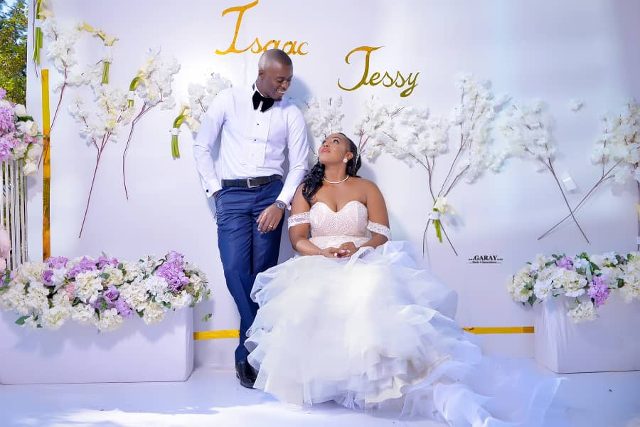 Isaac and Jessy's scientific white wedding