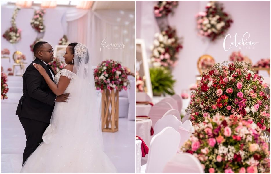 Photos: Burgundy, blush and peach shine bright as Daudi weds Evelyn