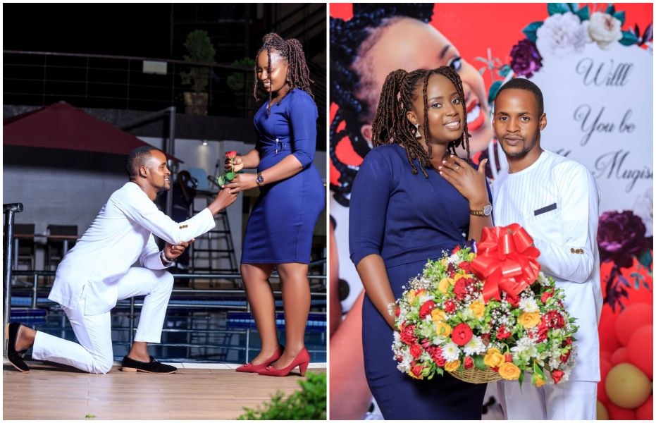 Pastor Brave Mugisa from Christ Freedom Centre proposes to Sarah Asasira