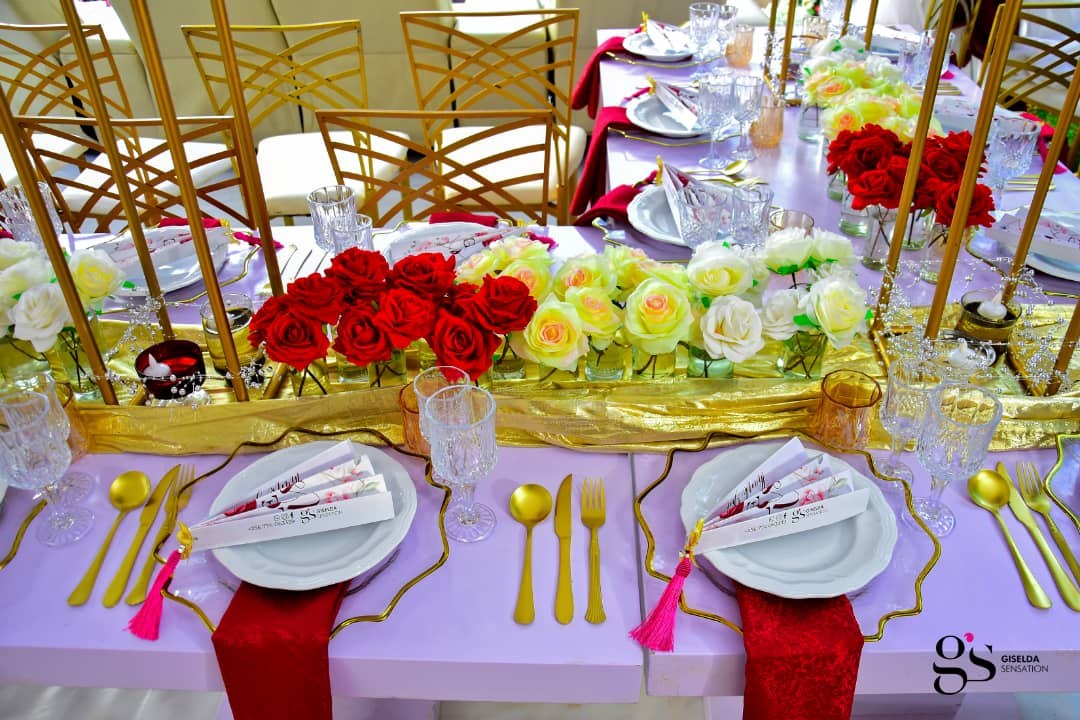 Crispy white space décor as Josephine introduces Steven—Giselda Sensation
