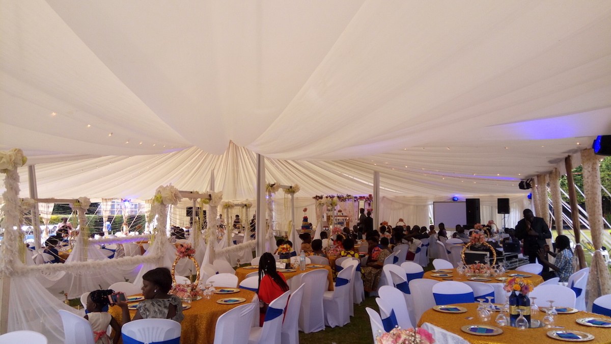 Carol and Joseph's Royal Blue and Gold Wedding Reception Theme