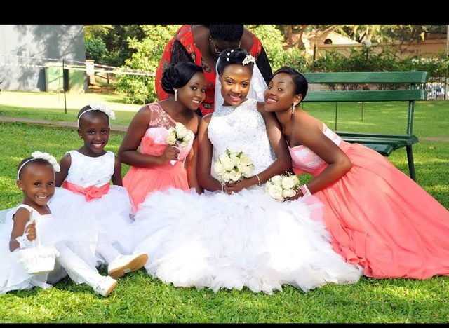 Makerere University lecturer Flavia Namagembe and here entourage dressed by Bloodworth