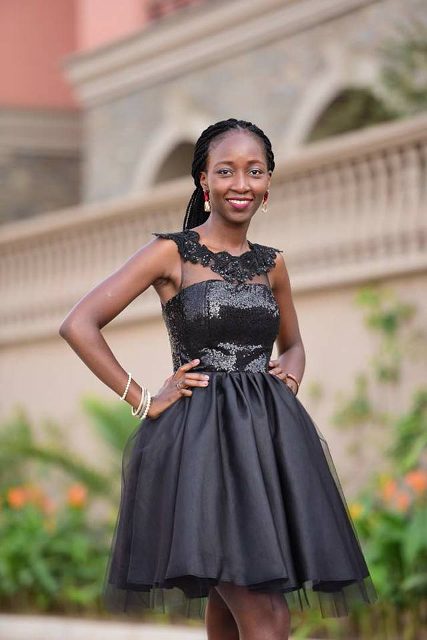 Mercie Odu in her tailored dress by Bloodworth