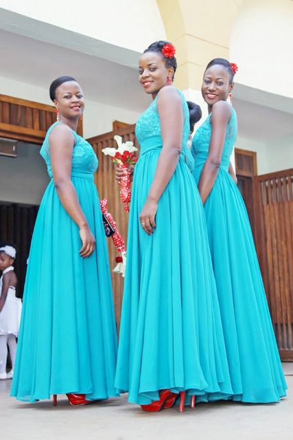 Elegant bridesmaids dressed by Bloodworth