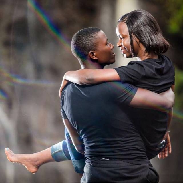 Hellen and Moses at the pre-wedding photo shoot with Frame Media at the River Ssezibwa falls