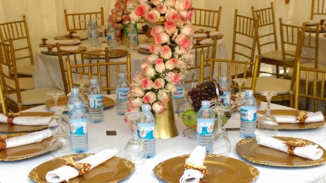 Gold themed decorations by Mugagga Events