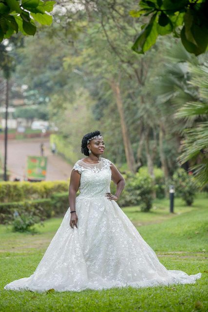 A blush exquisite wedding gown from Exquisite Bridals