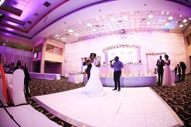 Johnson and Rebecca on the dance floor, music powered by Real Sounds