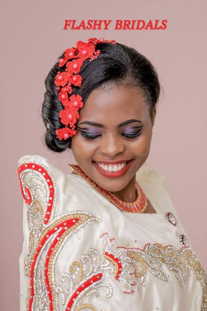 Barbara's Kwanjula Bridal Wear: Gold and Red Gomesi