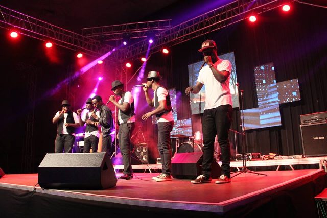 The Cape Brothers performing on stage