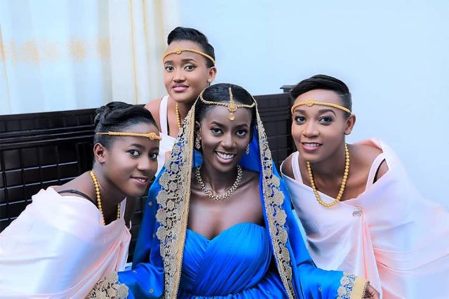 Beautiful customary wedding bridal entourage dressed by Peponi Clothing