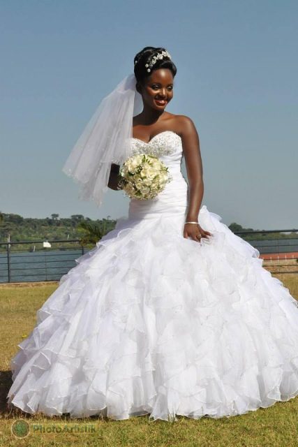 A stunning bride at a wedding photo shoot at the Commonwealth Resort Munyonyo