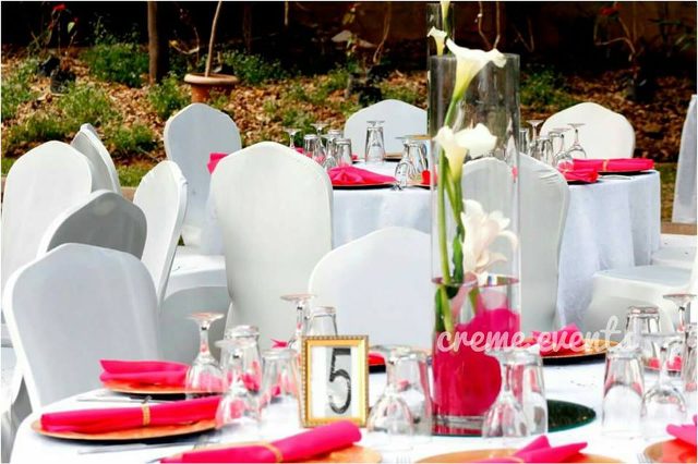 Pink and white theme Decor by Creme Events