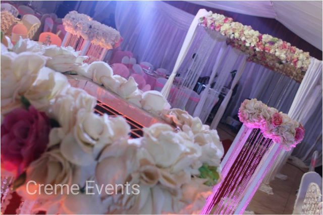 Royal pink and white wedding theme