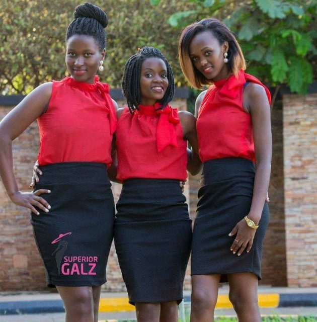 Three members of the Superior Galz Ushers team