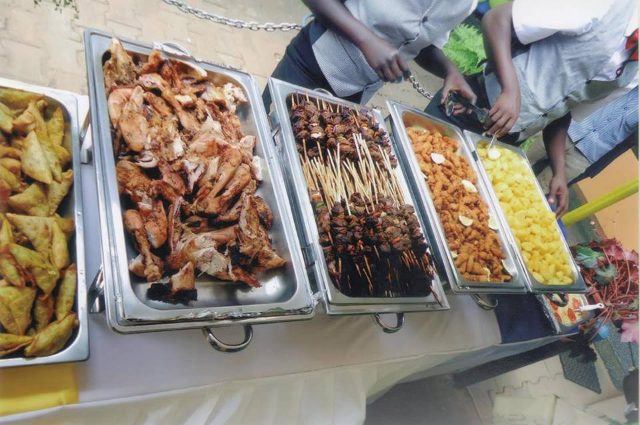 Variety of food including muchomo served by Events Catering Limited