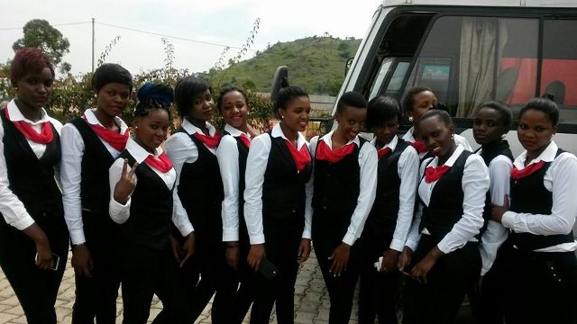 A team of beautiful ladies from Dotaz Ushering Services clad in black and white outfits