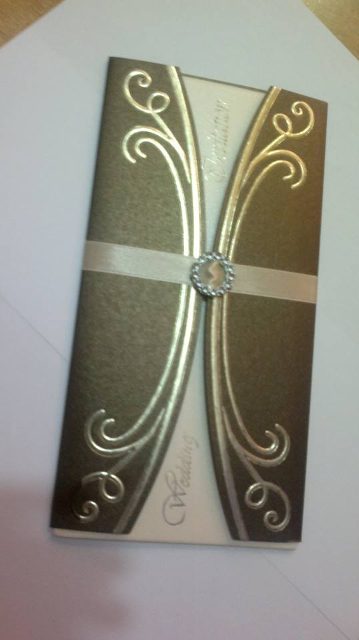 A wedding invitation card by Event Styles Uganda Ltd