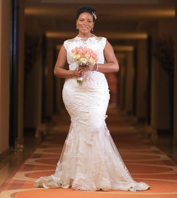 Beautiful Agness in her custom made #fatumahasha wedding gown.
