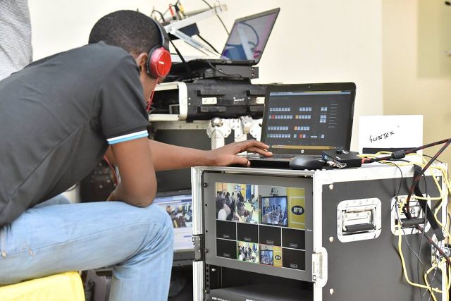 A deejay playing music at an MTN Event at Nyonyi Gardens, Kololo in Kampala