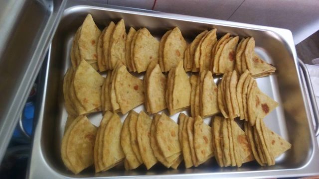 Sliced chapati prepared by Tasty Planet Catering Services