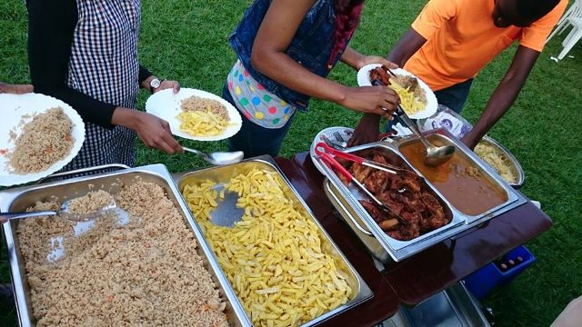 A variety of event foods prepared by Tasty Planet Catering Services