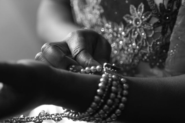 Arm wrist pearls, photo by Solvers