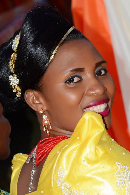 A beautiful bride smiles in excitement on her special day