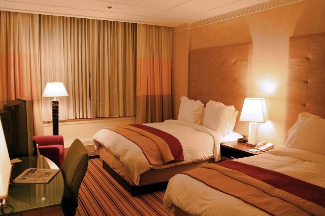 Inside one of the rooms at Hotel International