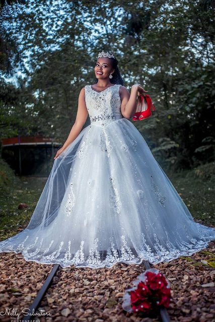 A beautiful Ugandan bride at a wedding photo shoot by Nelly Salvatore Photography