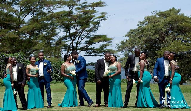 Groomsmen and bridesmaids during a wedding photo shot by Varsity Digital WORLD