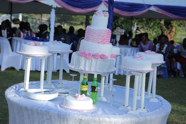 A wedding cake supplied by Jari Events & Confectionary