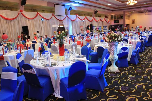 Wedding venue setup at Hotel Africana