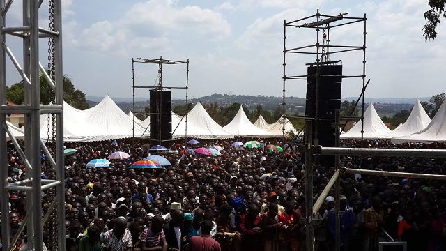 A large crowd entertained by Extreme Music and Events