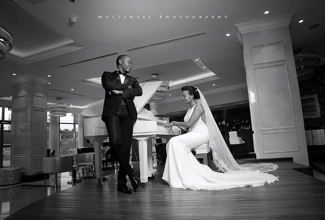 Chomba the bride and her better half at their wedding photo shot with MultiWays Photography