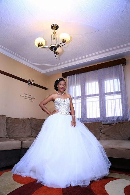 Angela in her partially sequined strapless gown, photo by MultiWays Photography