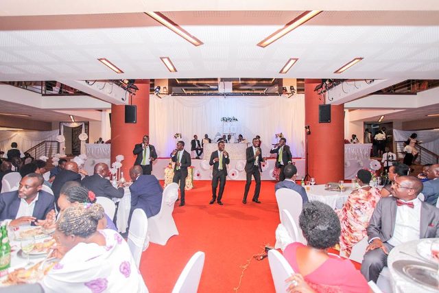 Canaan Gents performing at a wedding