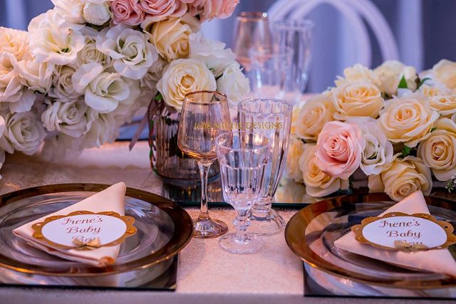 Coral + Gold + White Baby Shower