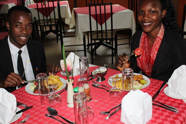 A couple on a date at Jevine Hotel