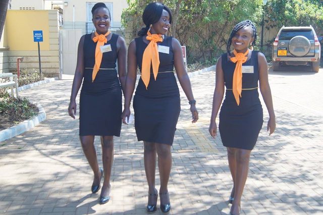 Beautiful ladies from Usher's Palace clad in black dresses