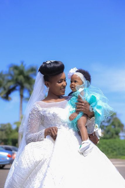 Julian and her baby, wedding day shots by Access Films