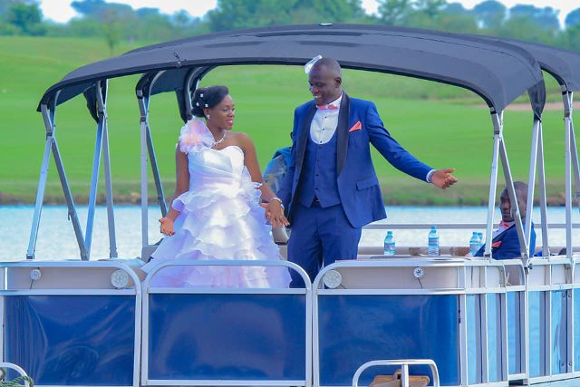Joseph and Sandra take a boat cruise on their wedding, One Love Beach