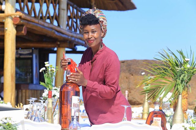 Barbie Itungo Kyagulanyi doing decorations at One Love Beach Busabala