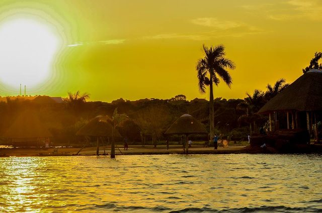 A sunset view of One Love Beach Busabala
